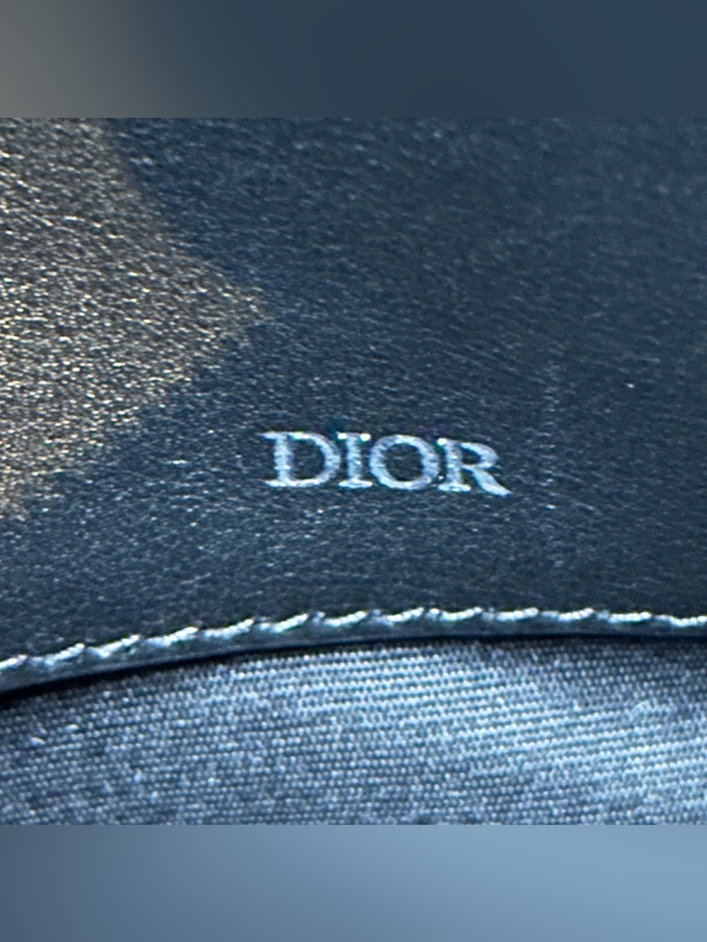 Christian Dior Navy Blue Logo Oblique Zipped Pouch Clutch - Picture 10 of 10
